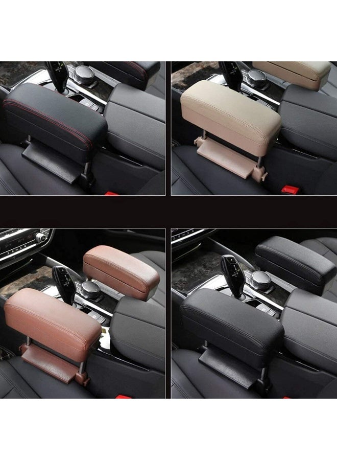 مسند ذراع سيارة من جلد البولي يوريثان مع حامل أكواب مخفي - منظم وسطية أنيق باللون الأسود لتخزين وأناقة محسّنين، تنظيم داخل السيارة | إكسسوارات سيارات حديثة | تشطيب من جلد البولي يوريثان، منظم تخزين سيارة - Image 5